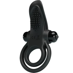 PRETTY LOVE - ANEL VIBRATÃRIO DUPLO + ESTIMULADOR DE CLITÃRIS 10 VIBRAÃÃES PRETO